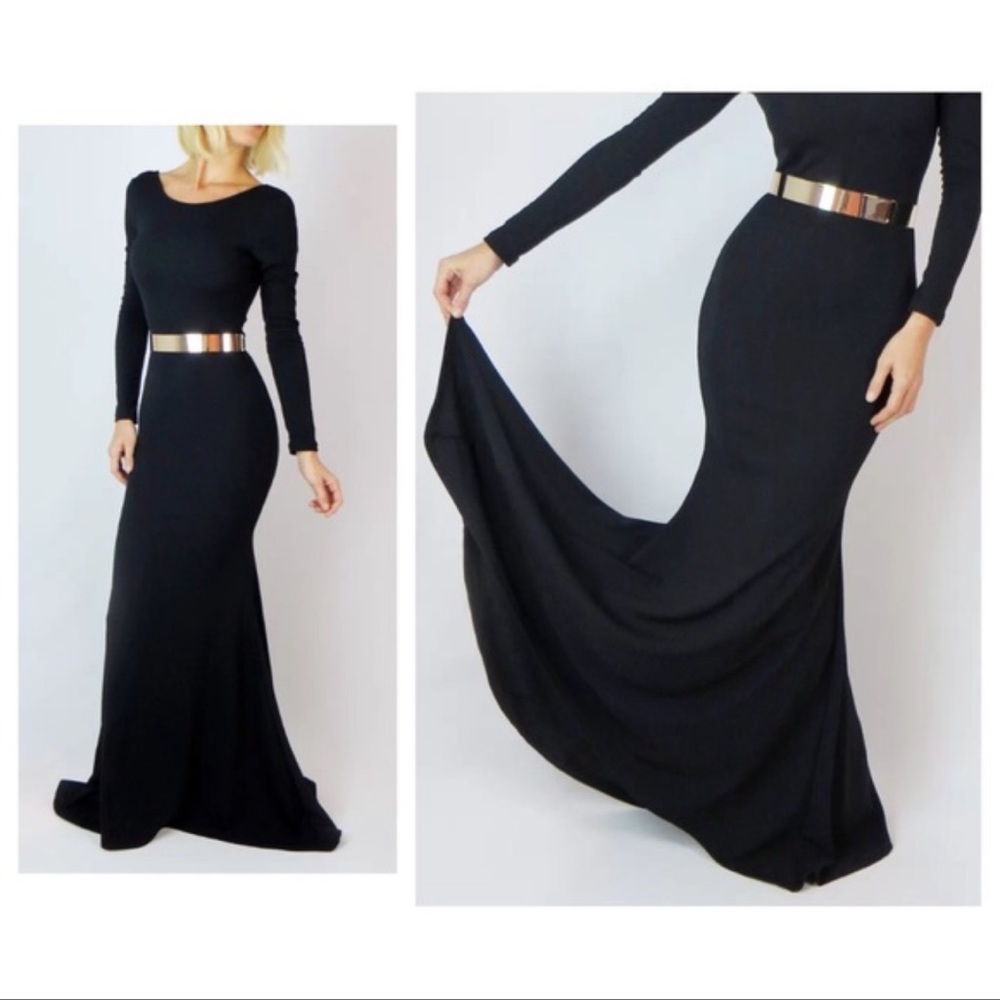 Black Mermaid Bodycon Backless Dress